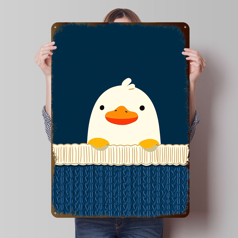 Background Retro Gaming - Pôster Metálico de Pato Fofo em