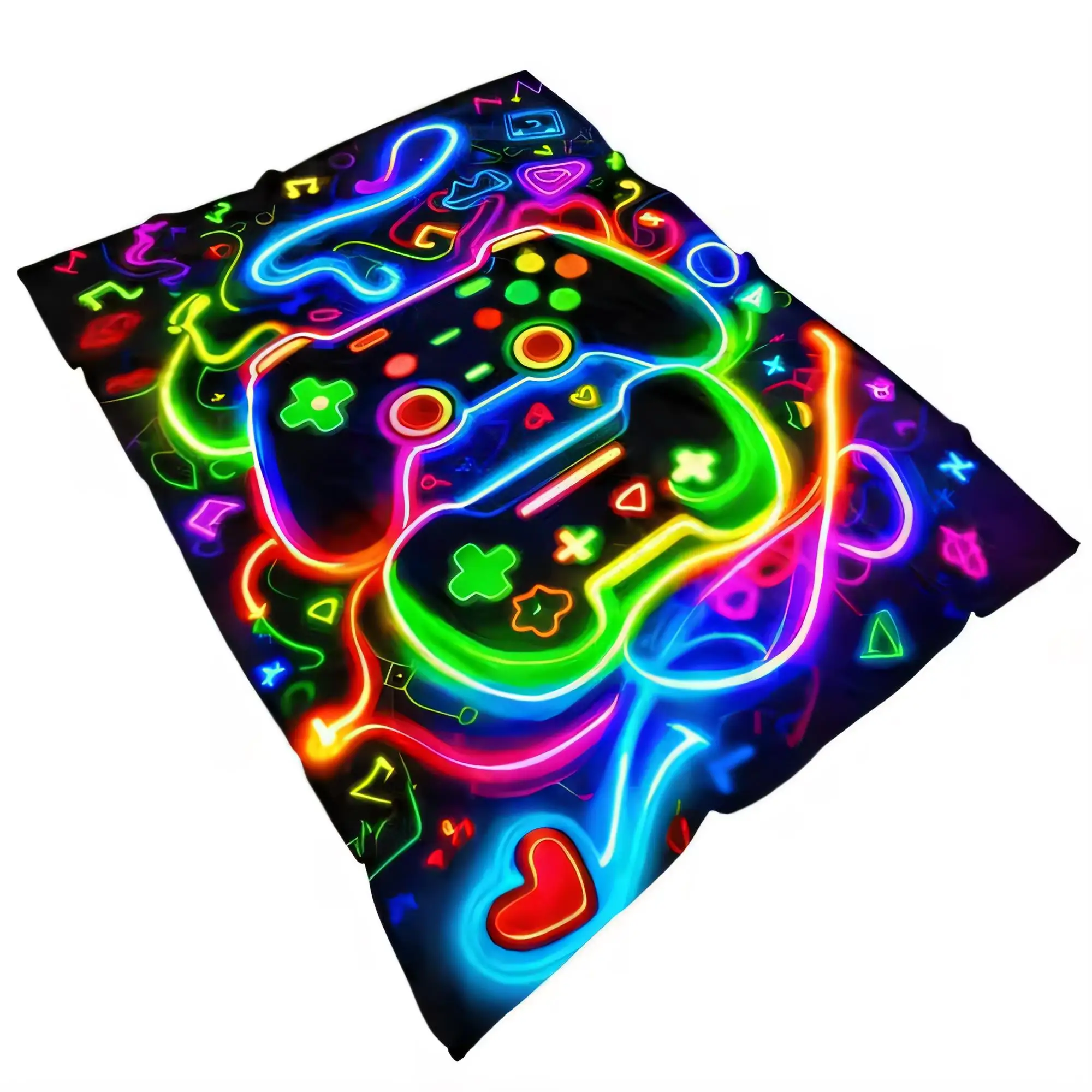Background Retro Gaming - Manta de jogos neon vibrante, macia