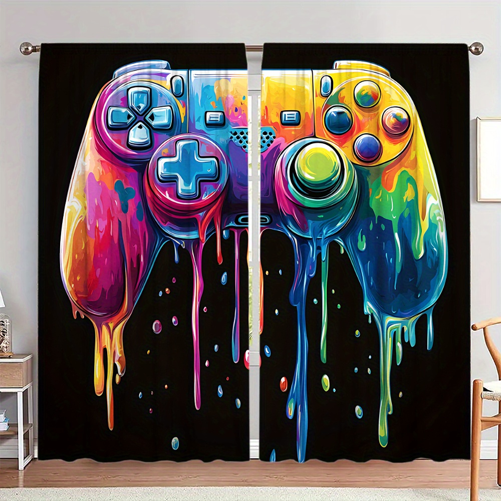 Background Retro Gaming - Cortina de Painel com Tema de