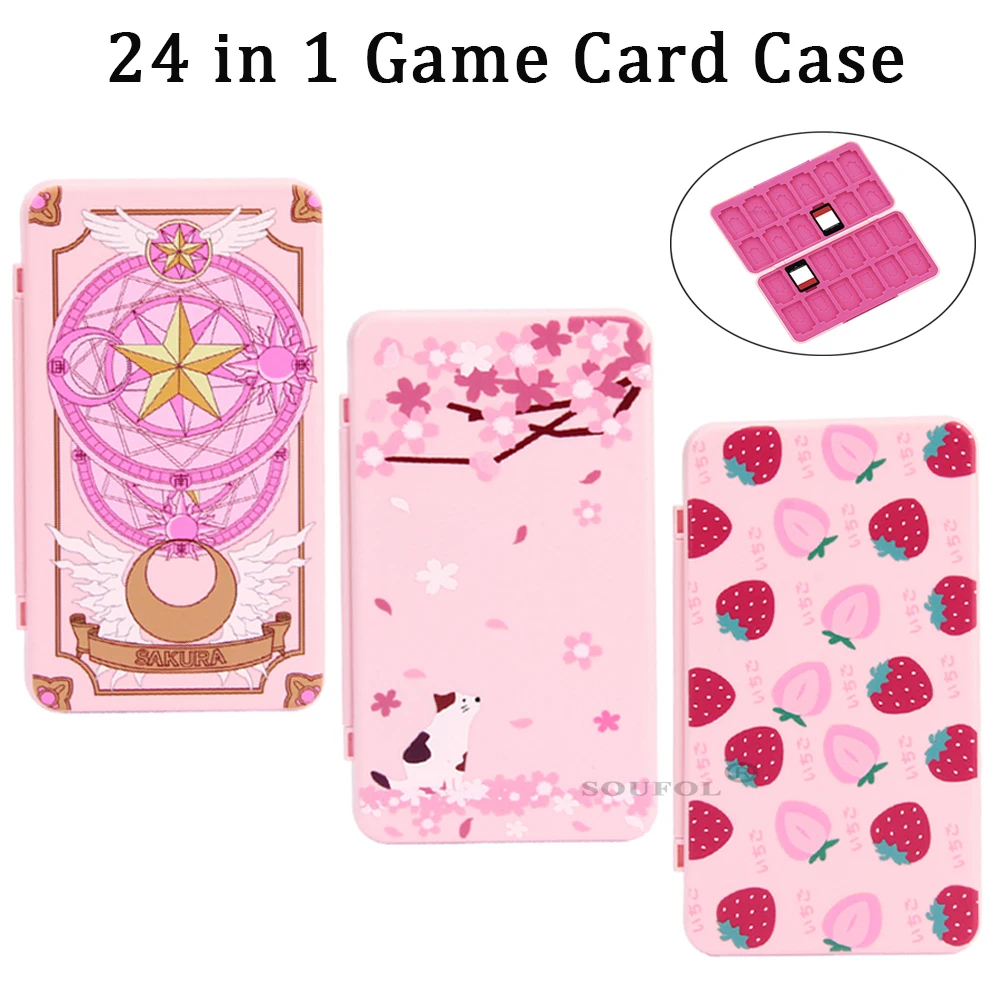 Game Cartridge Case - 24 em 1 bonito caso de