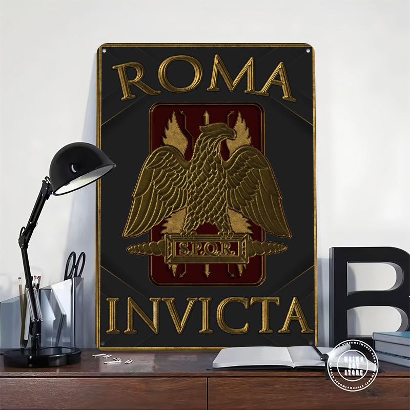 Placa de Metal SPQR Roma Invic - Retro Gaming Empire avaliação e preço