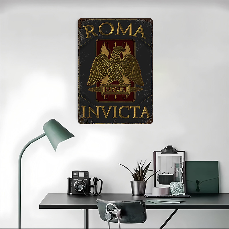 Placa de Metal SPQR Roma Invic - Retro Gaming Empire avaliação e preço