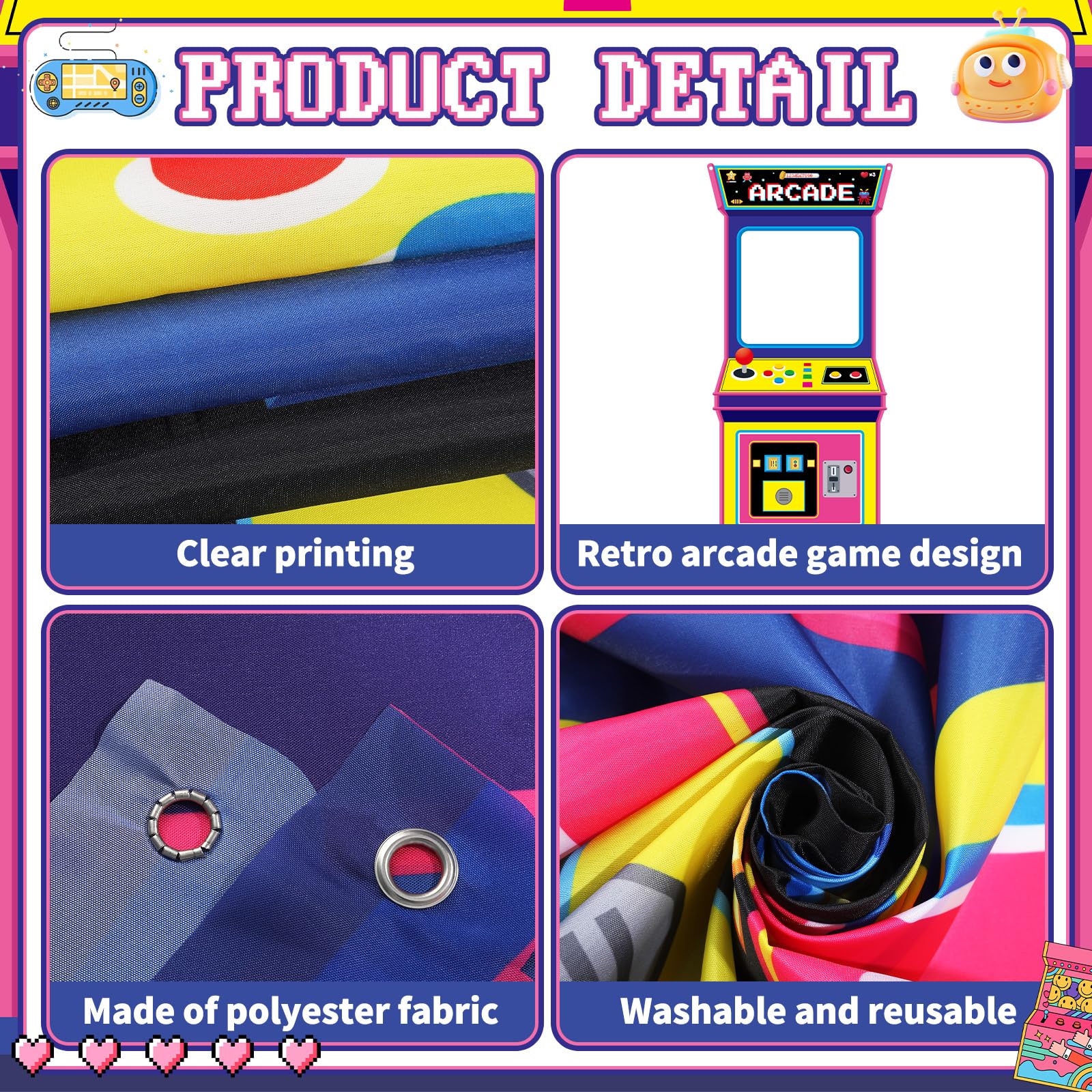 Fundo Fotográfico de Tecido co - Background Retro Gaming avaliação e preço
