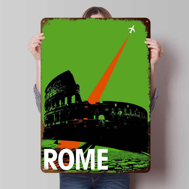 Roma viagem cartaz de metal pe - Retro Gaming At Home avaliação e preço
