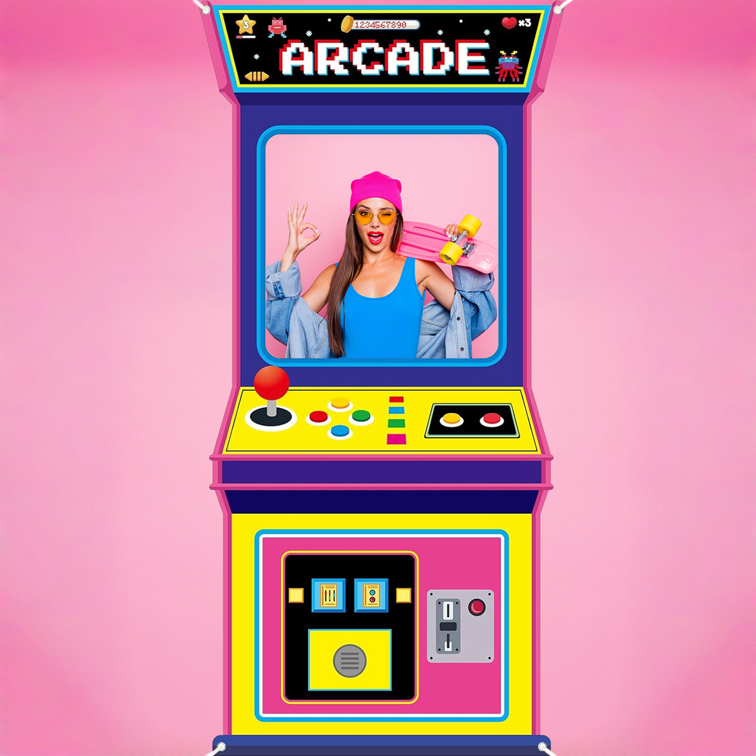 Fundo de Tecido para Fotos de  - Background Retro Gaming avaliação e preço
