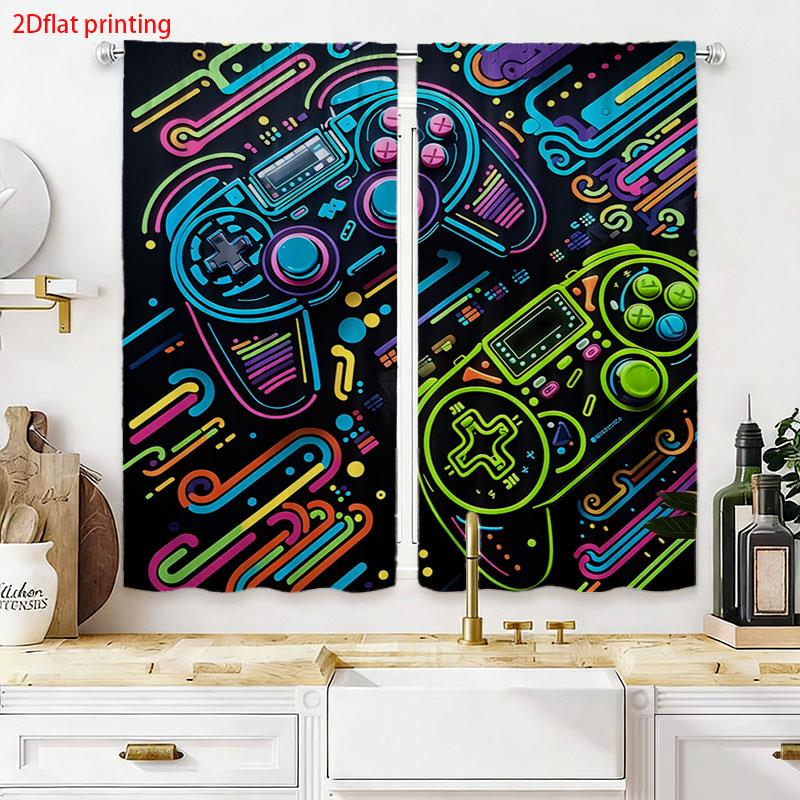 2 Cortinas de Jogos Neon Estil - Background Retro Gaming avaliação e preço